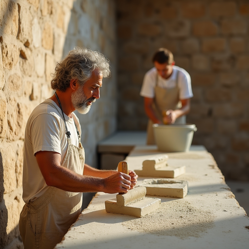 Lime mortar application