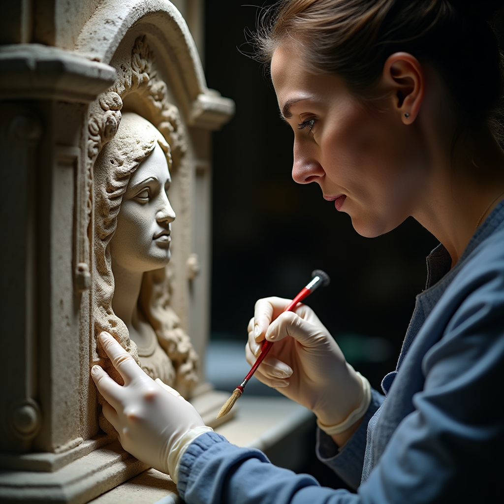 Stone conservation in progress